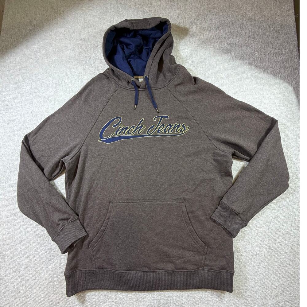 Cinch Men's Brown Large Long Sleeve Pullover Western Hoodie Casual Sweatshirt